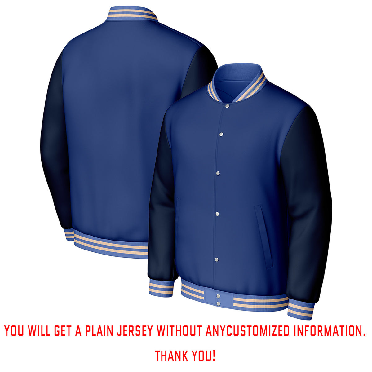 Custom Blue & Navy Varsity Baseball Jacket | Personalized Letterman Baseball Bomber for Adult & Youth