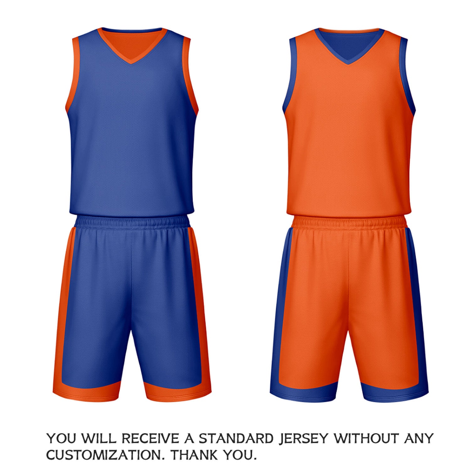 Custom Blue Orange Reversible Basketball Jersey Set | Personalized Name Number Mesh Sports Uniform