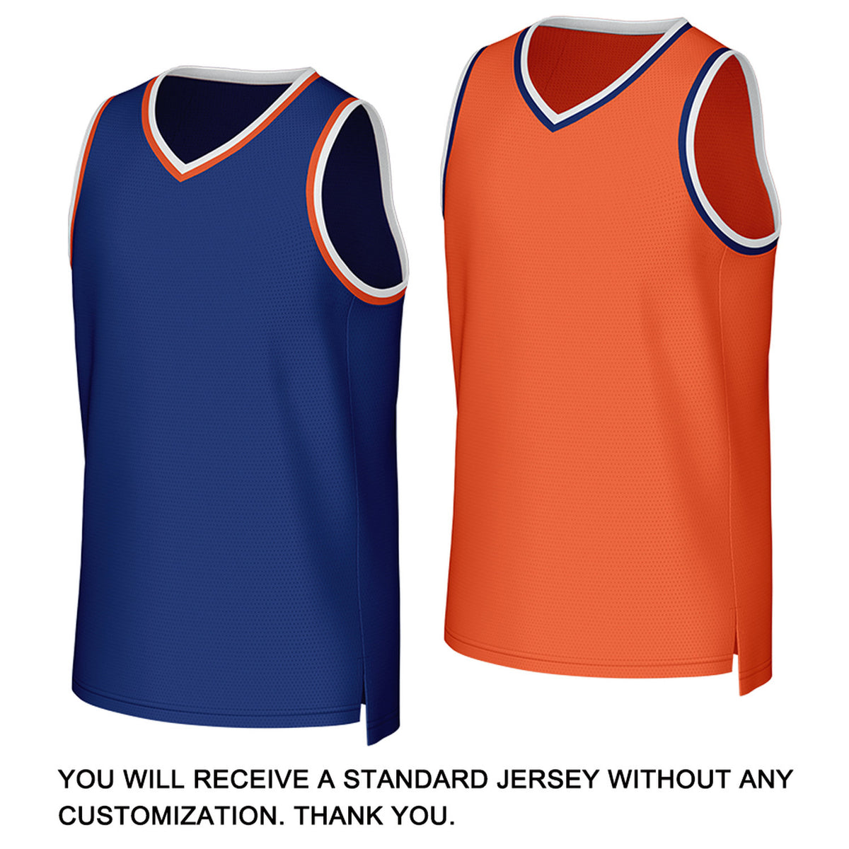 Custom Blue & Orange Reversible Basketball Jersey | Personalized Team Uniform