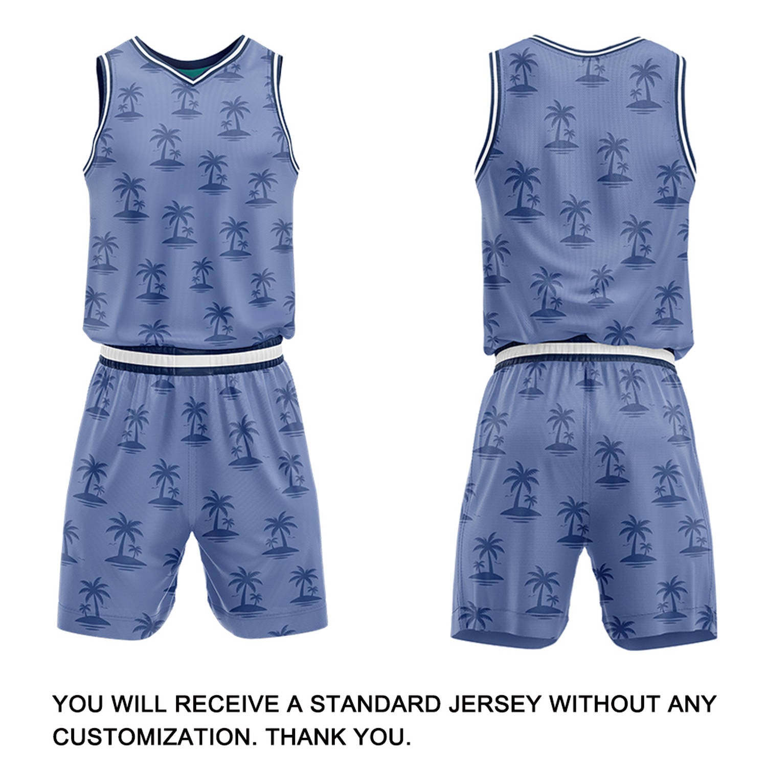 Custom Blue Palm Tree Basketball Jersey & Shorts Set | Personalized Team Uniform