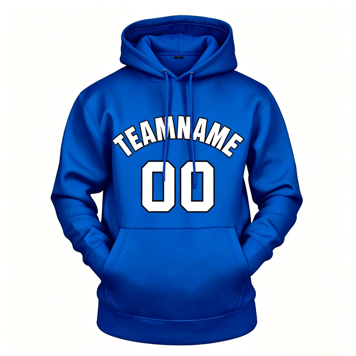 Custom Blue & White Hoodie | Personalized Name & Number Sports Pullover | Vosoli