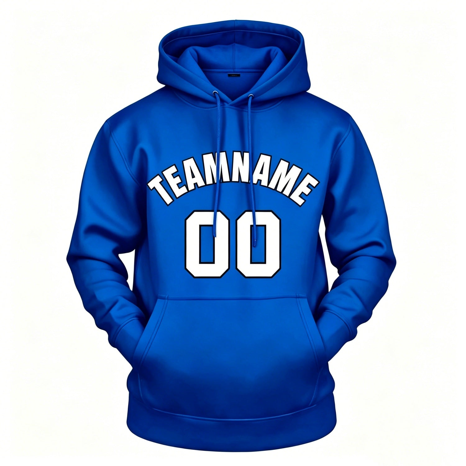 Custom Blue & White Hoodie | Personalized Name & Number Sports Pullover | Vosoli
