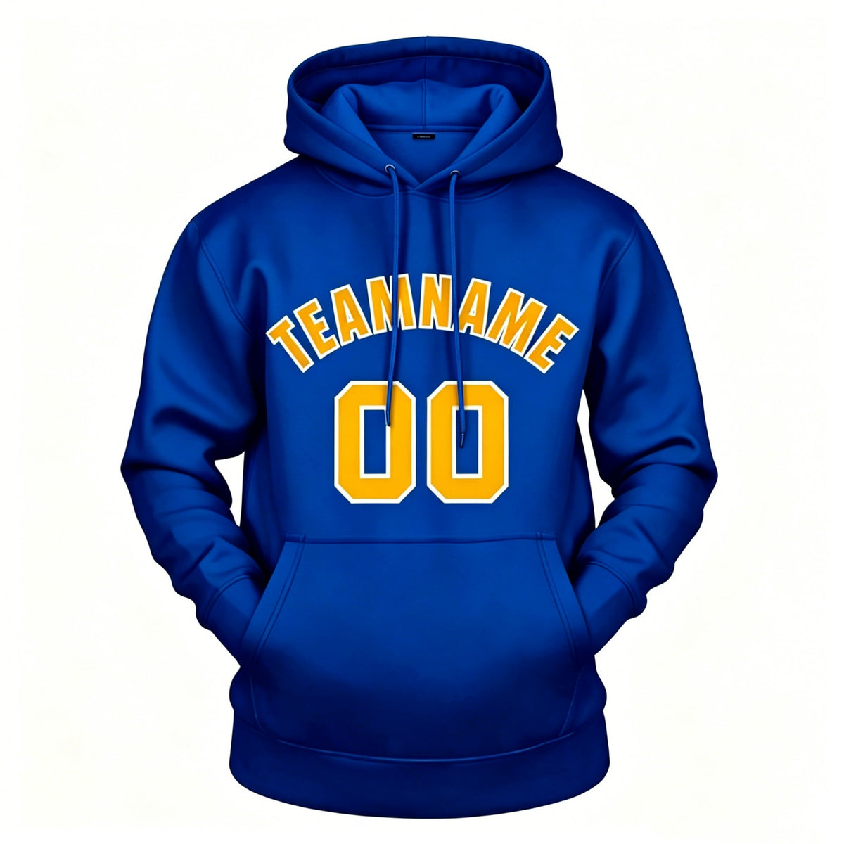Custom Blue & Yellow Hoodie | Personalized Name & Number Sports Pullover | Vosoli