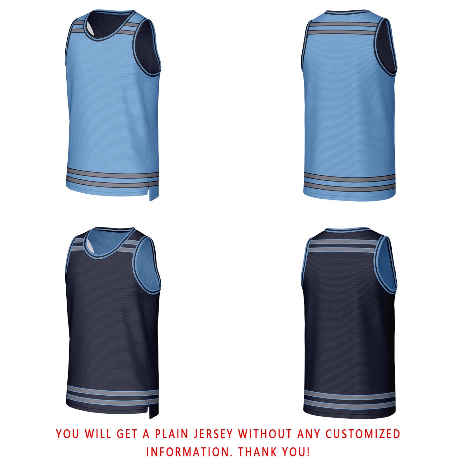 Custom Light Blue & Navy Reversible Basketball Jersey | Personalized Team Jerseys for Adult & Youth
