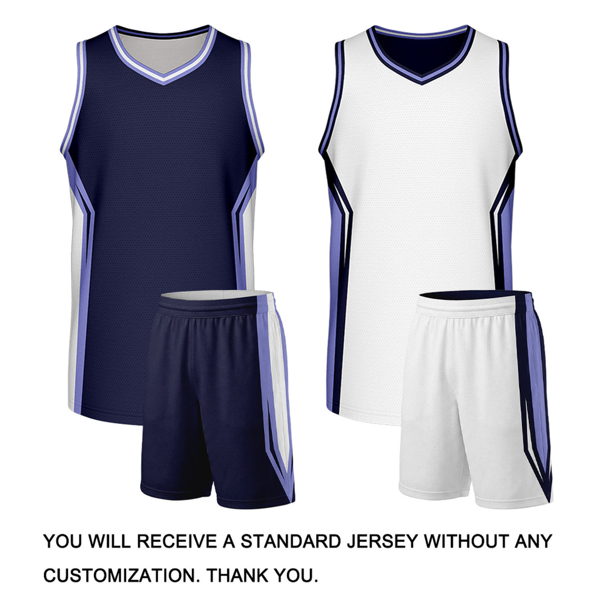Custom Navy & White Two Sided Basketball Uniform Set | Personalized Team Uniforms for Adult & Youth
