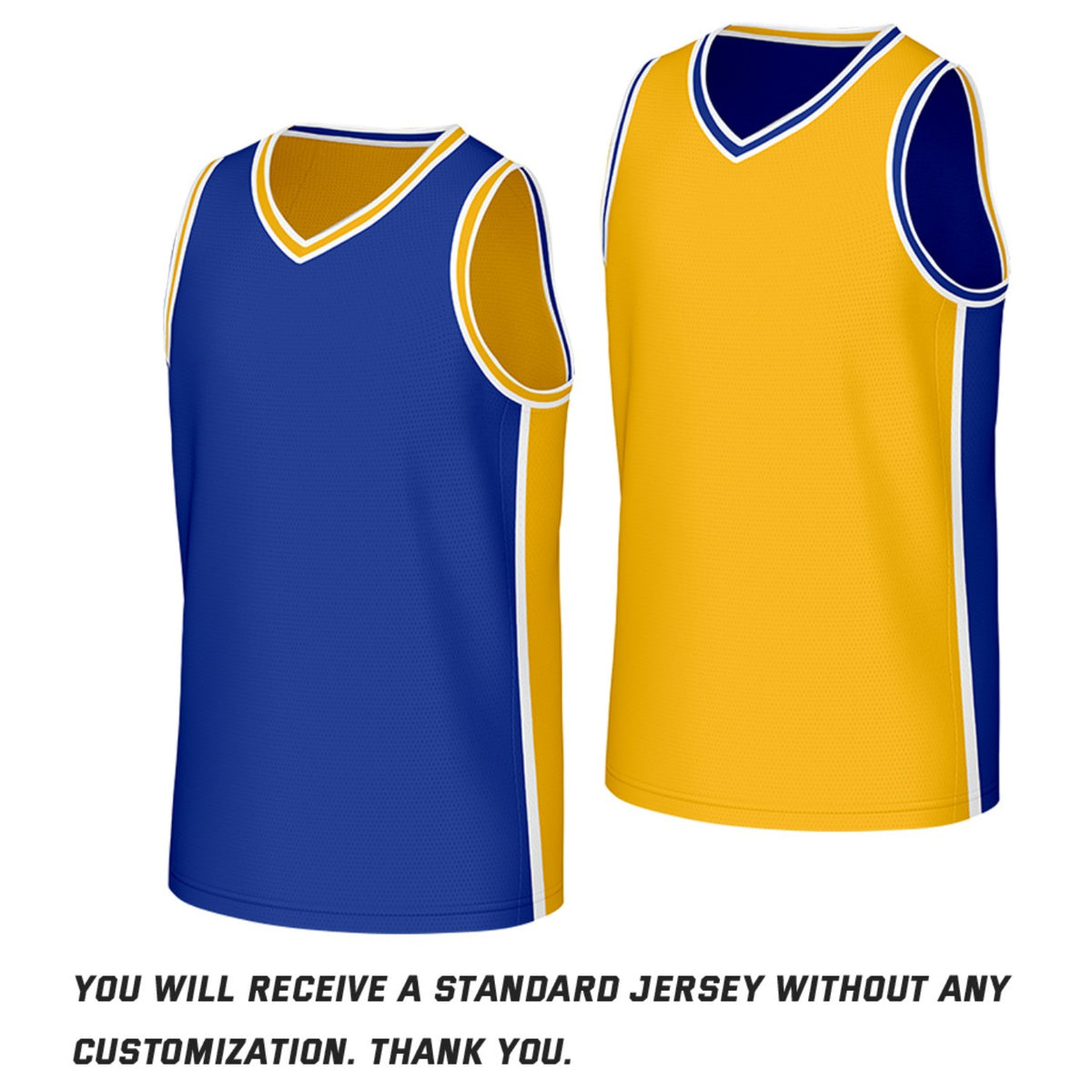 Custom Royal Blue & Gold Reversible Basketball Jersey | Personalized Team Jerseys with Name Number Logo