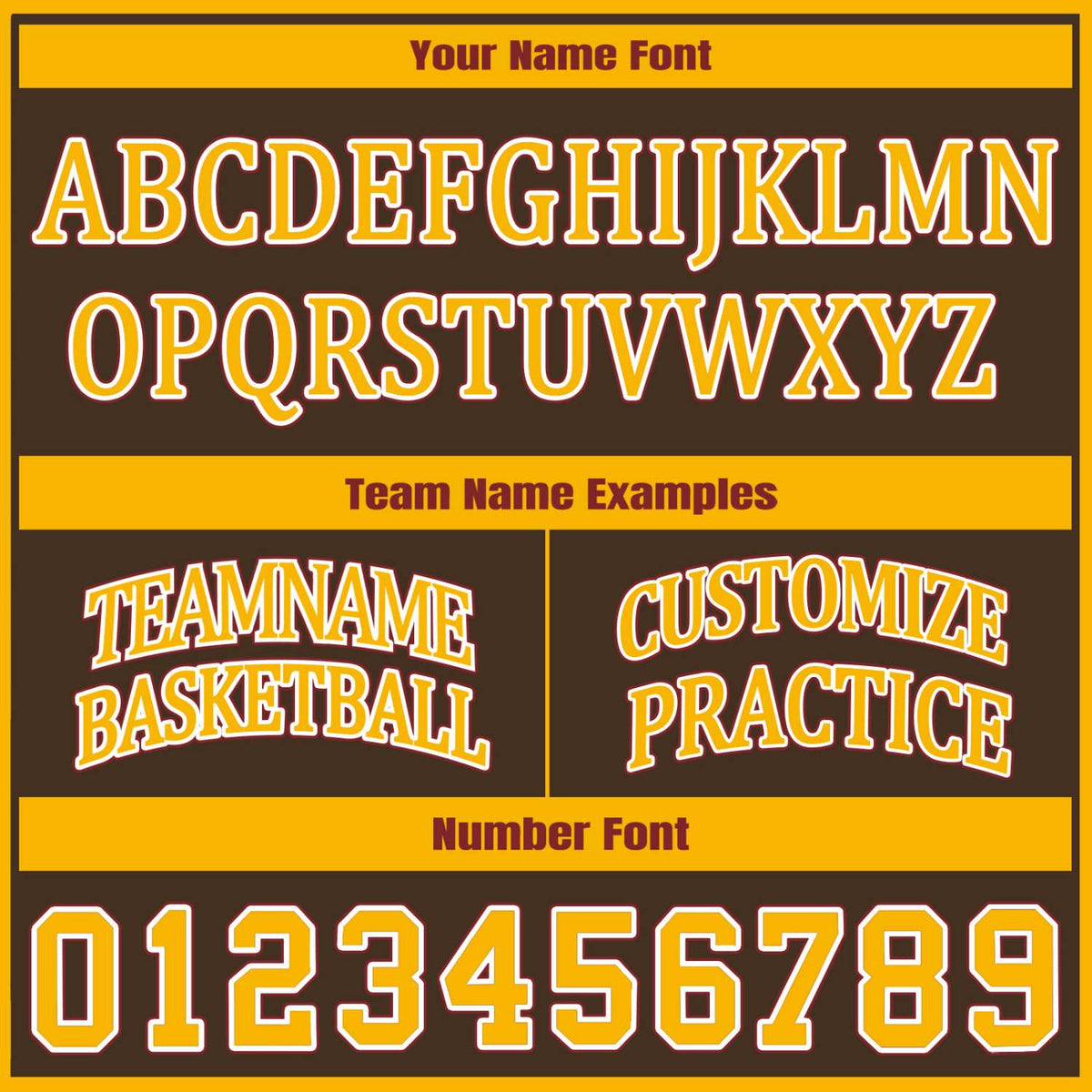 Custom Brown & Gold Two Sided Basketball Uniform Set | Personalized Team Uniforms for Adult & Youth