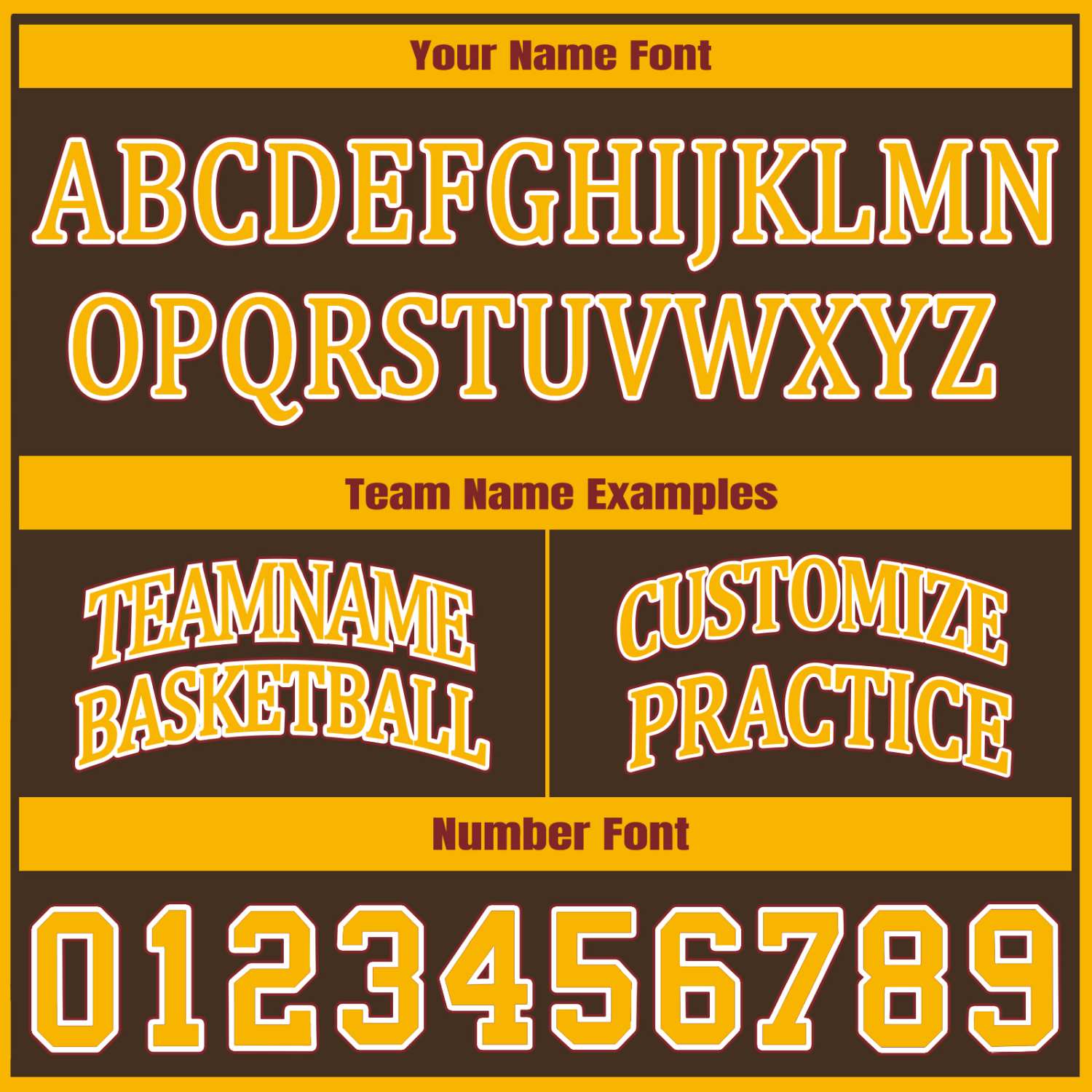 Custom Brown & Gold Two Sided Basketball Uniform Set | Personalized Team Uniforms for Adult & Youth