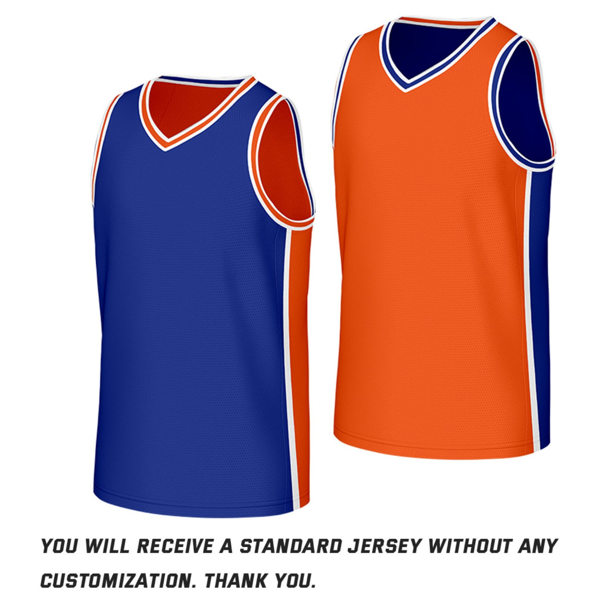 Custom Blue & Orange Reversible Basketball Jersey | Personalized Team Jerseys with Name Number Logo