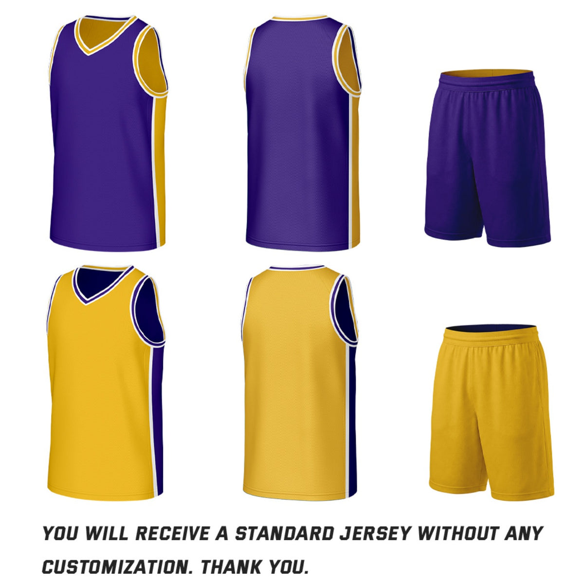 Custom Purple & Gold Double Sided Basketball Uniform Set | Personalized Team Uniforms for Adult & Youth