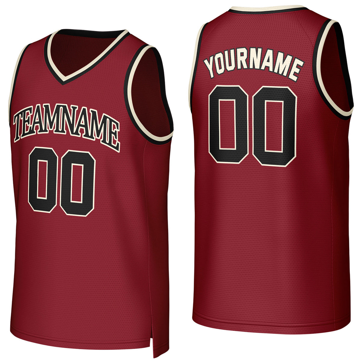 Custom burgundy basketball jersey with logo, personalized name &amp; number, team uniform for men women youth game practice - Vosoli