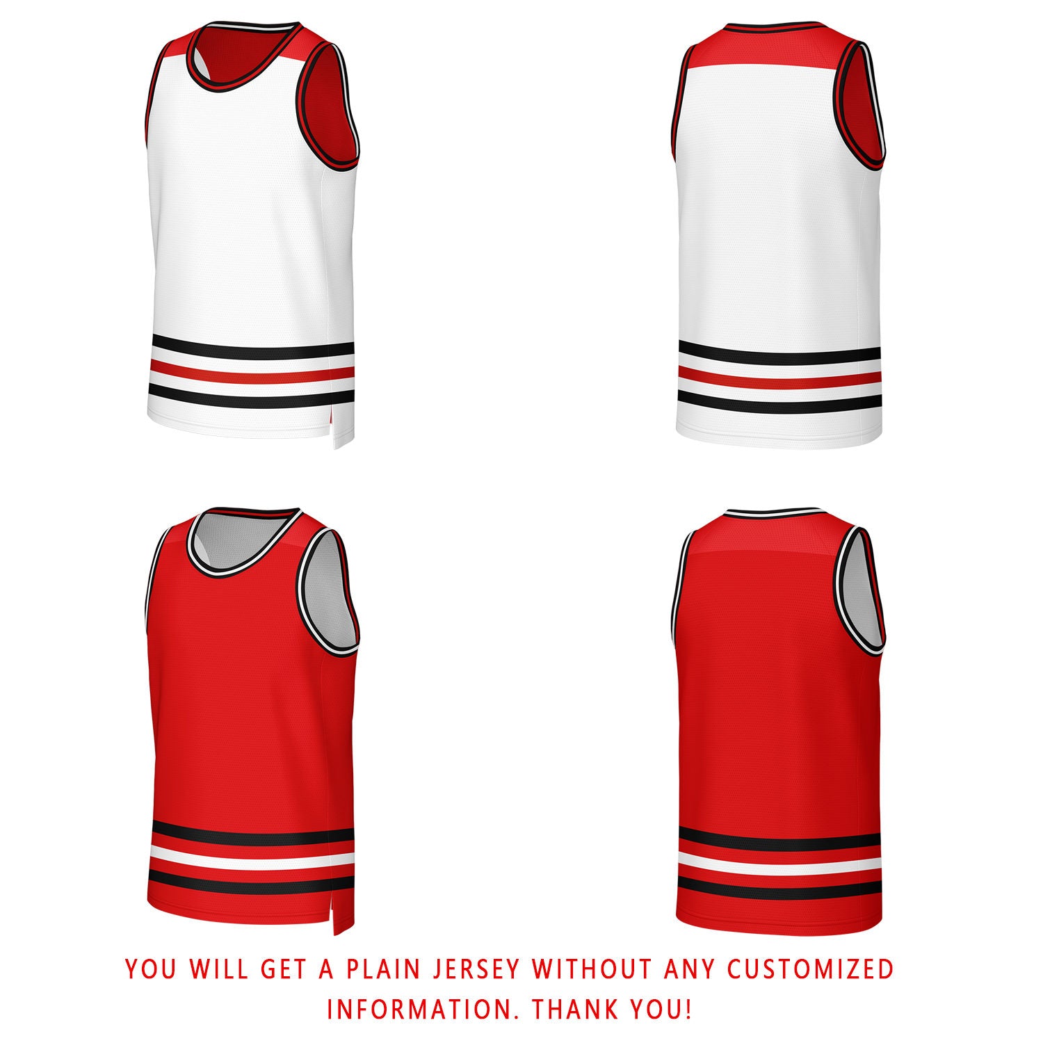Custom White & Red Reversible Basketball Jersey | Personalized Team Jerseys for Adult & Youth