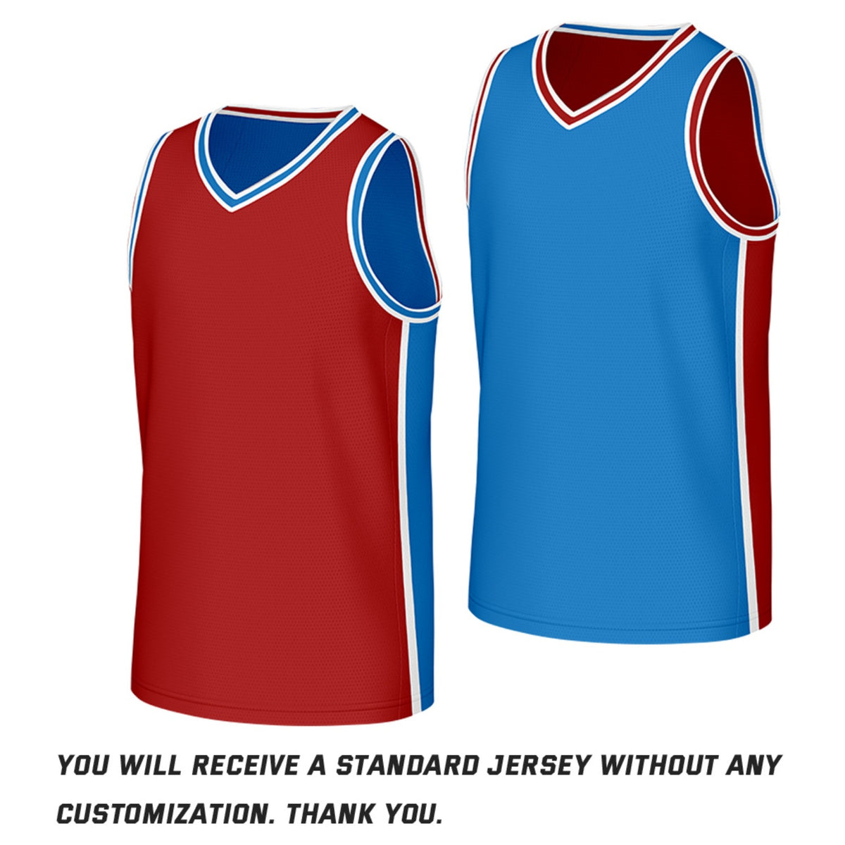 Custom Red & Blue Reversible Basketball Jersey | Personalized Team Jerseys with Name Number Logo