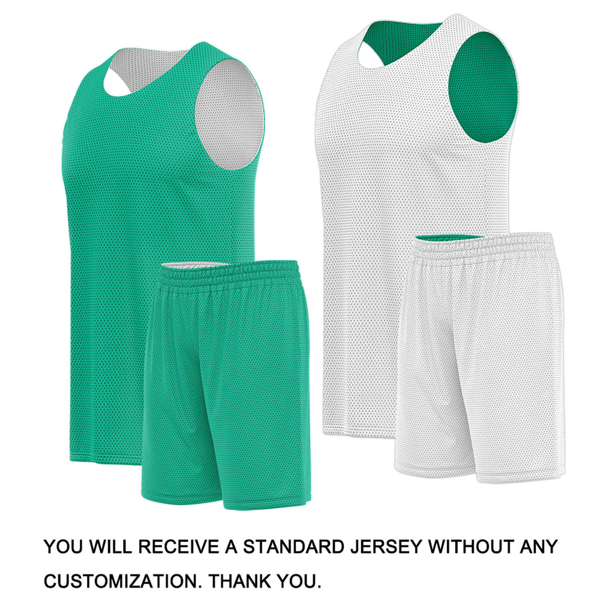 Custom Teal & White Double Sided Basketball Uniform Set | Breathable Mesh Tank Top and Shorts