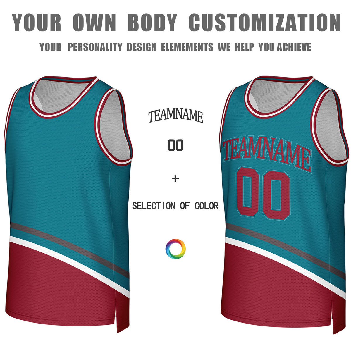 Custom White & Teal Reversible Basketball Jersey | Personalized Team Jerseys for Adult & Youth