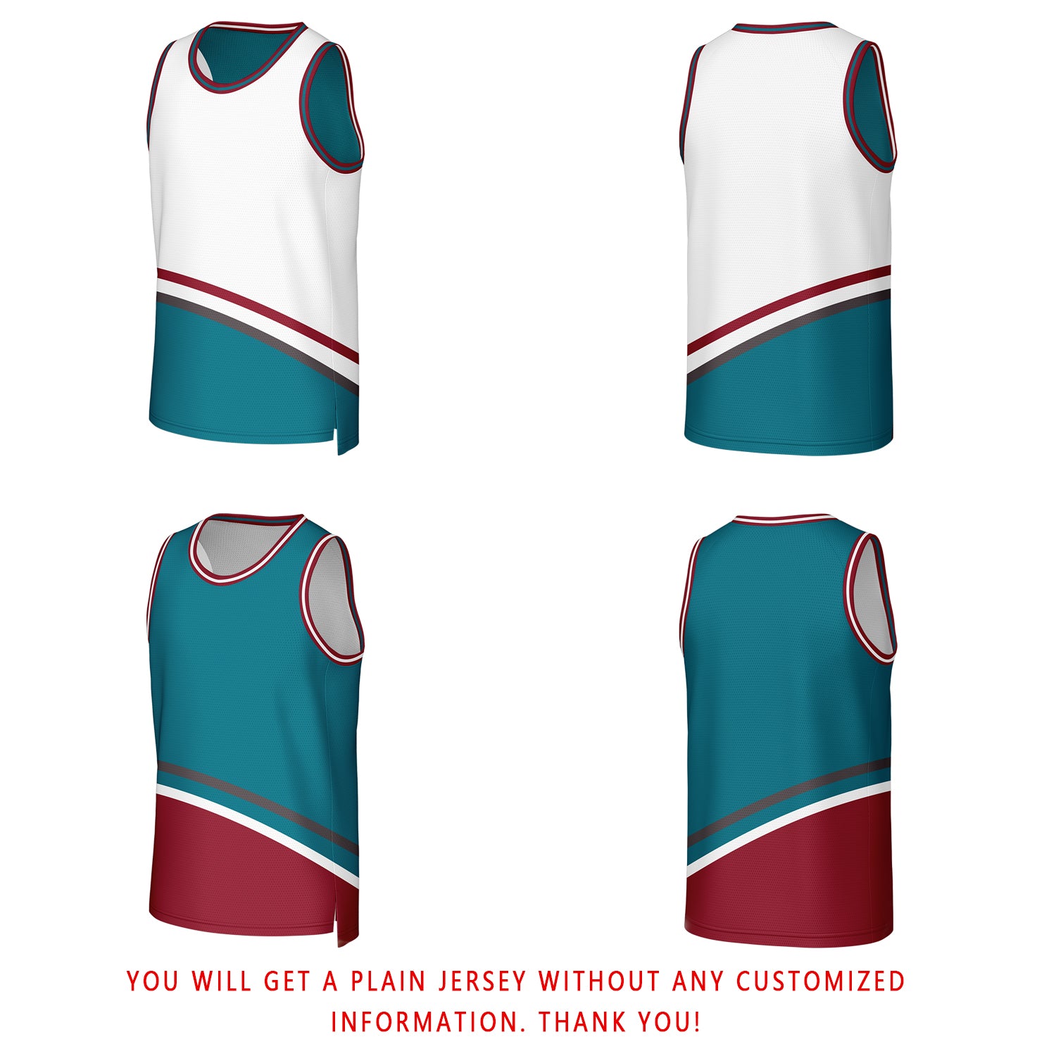 Custom White & Teal Reversible Basketball Jersey | Personalized Team Jerseys for Adult & Youth