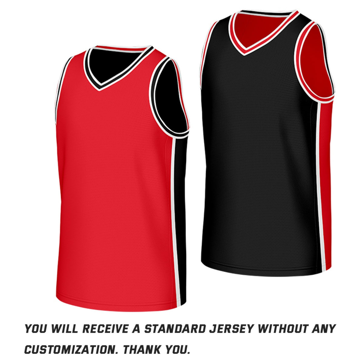 Custom Red & Black Reversible Basketball Jersey | Personalized Team Jerseys with Name Number Logo