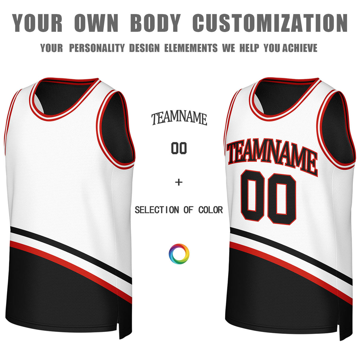 Custom Black & White Reversible Basketball Jersey | Personalized Team Jerseys for Adult & Youth