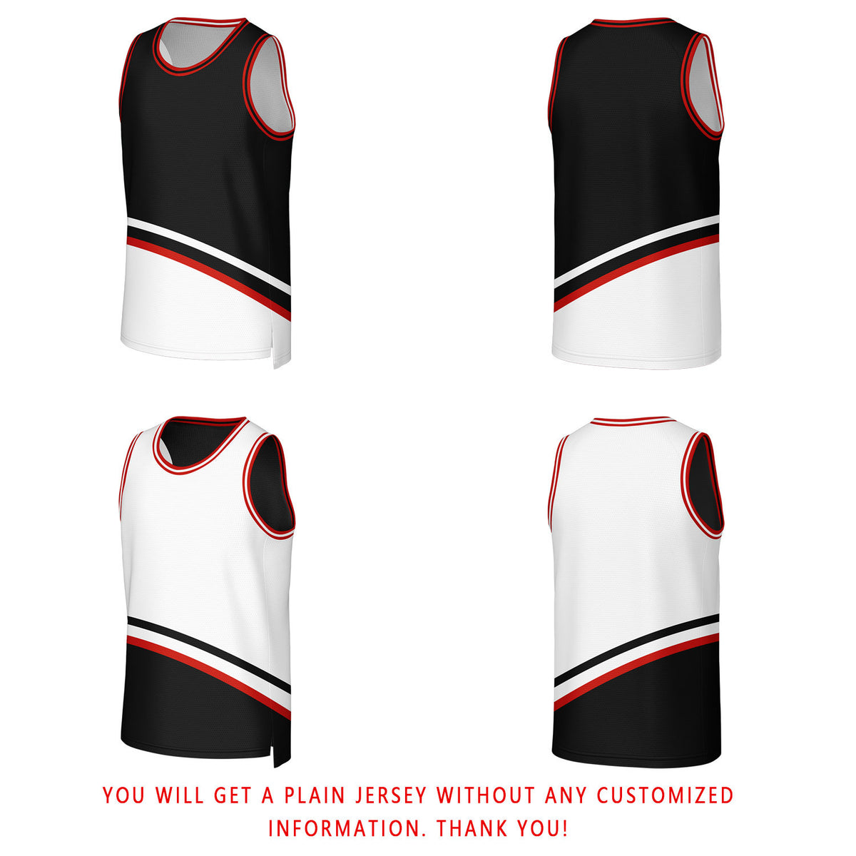 Custom Black & White Reversible Basketball Jersey | Personalized Team Jerseys for Adult & Youth