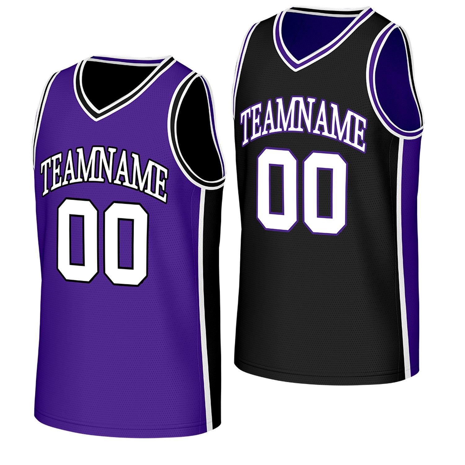 custom cool mesh reversible basketball jerseys purple black reversible by Vosoli, Personalized team name, number & logo. Fast delivery.