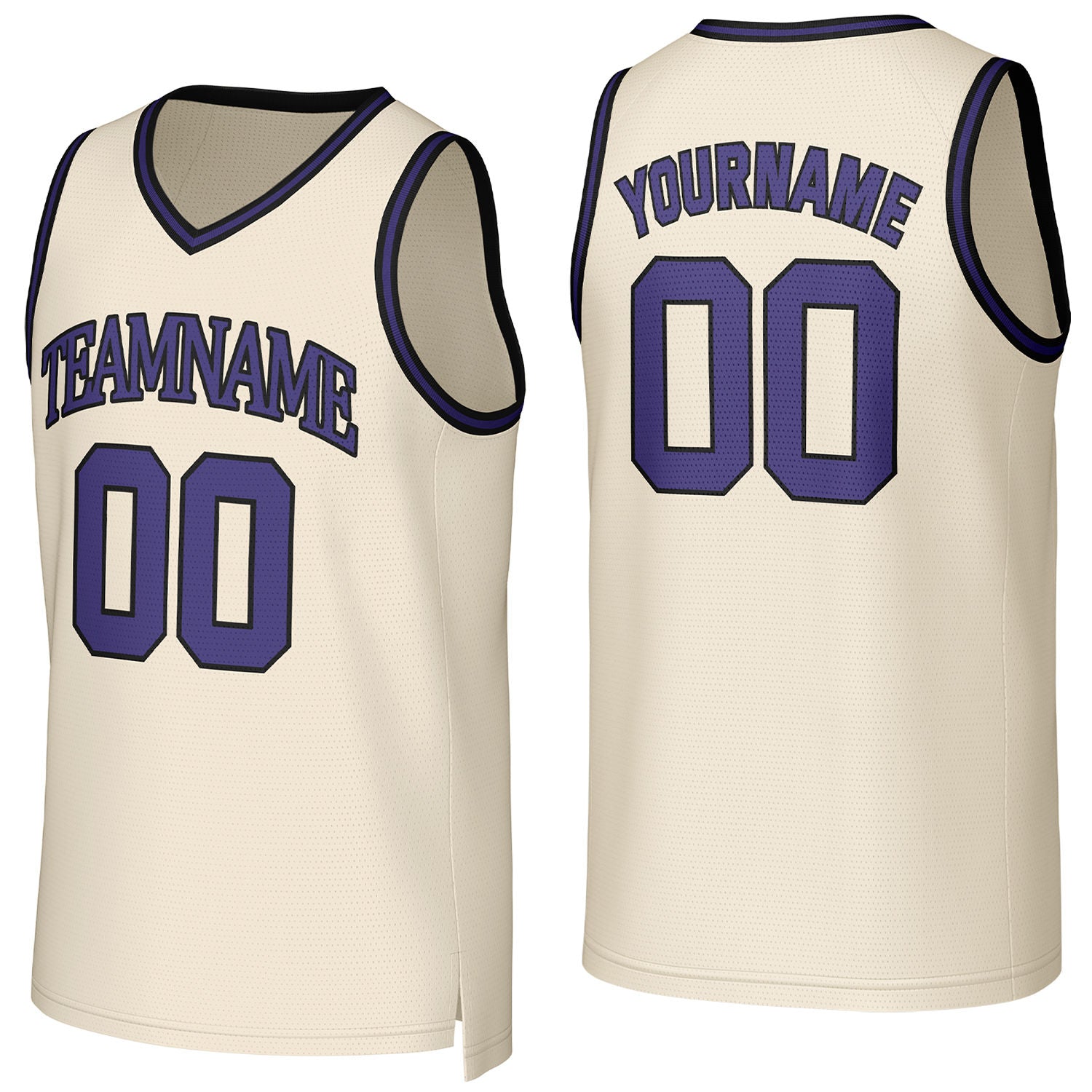 Custom cream basketball jersey with logo, personalized name & number, team uniform for men women youth game practice - Vosoli