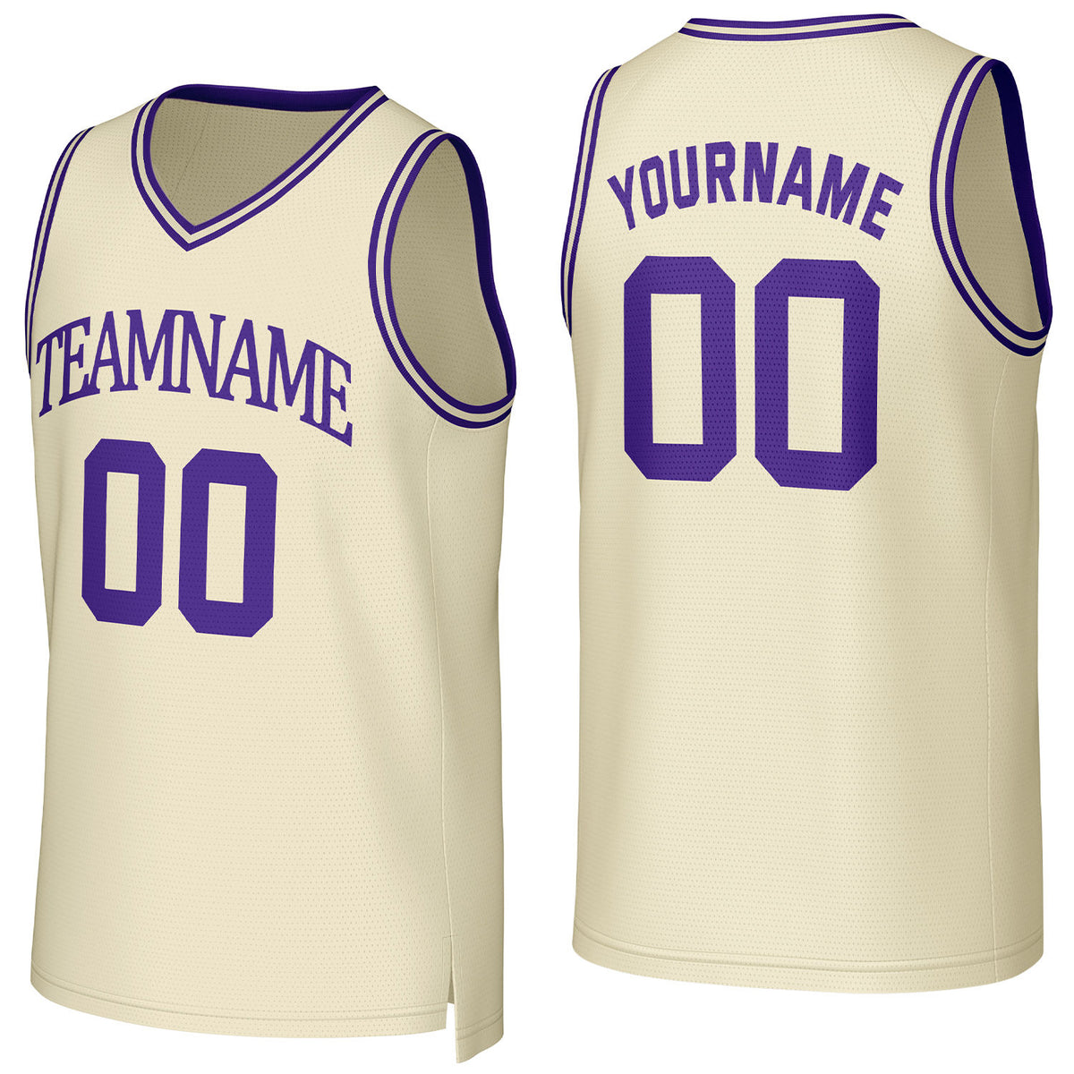Custom cream basketball jersey with logo, personalized name &amp; number, team uniform for men women youth game practice - Vosoli