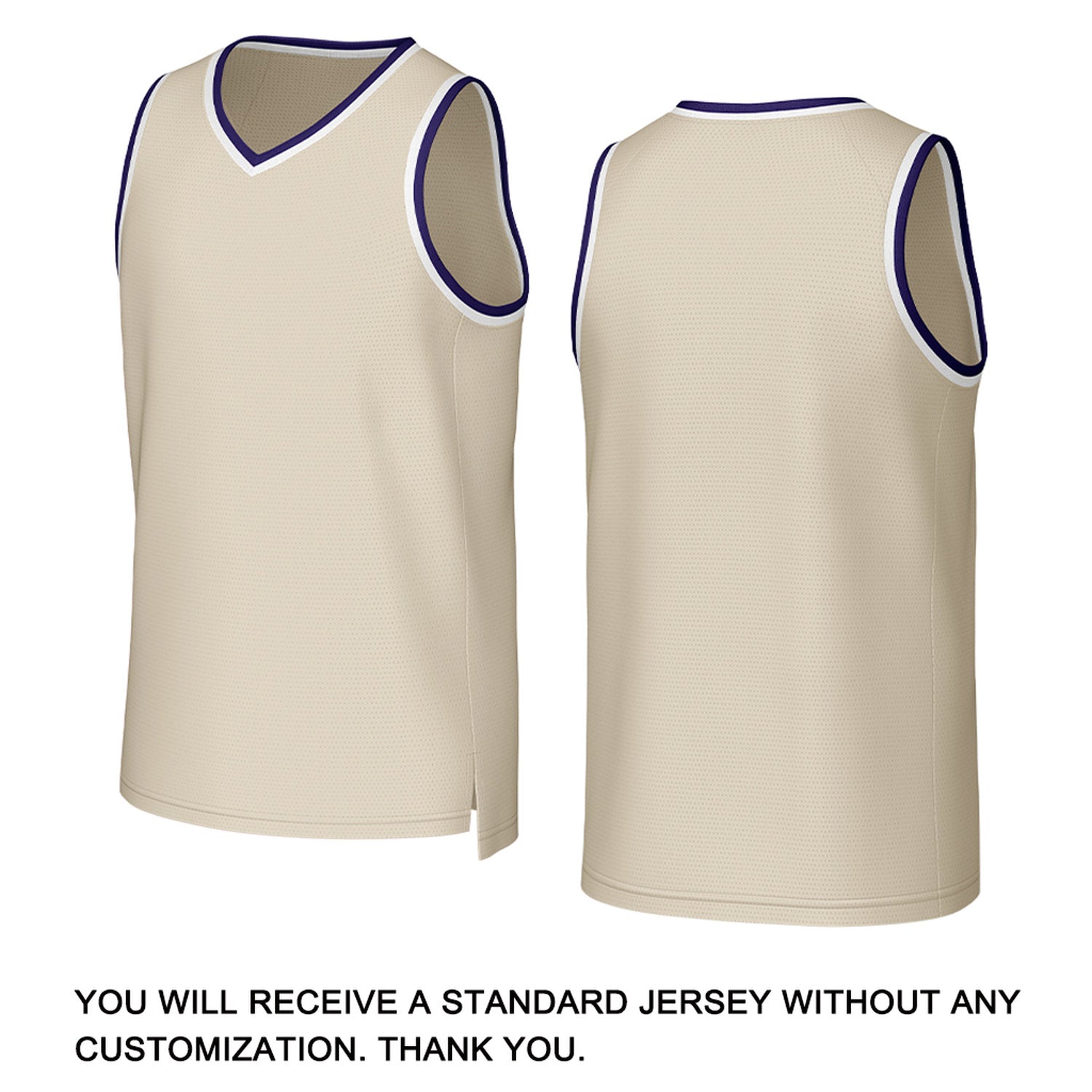 Custom Cream Purple Stitched Basketball Jersey | Personalized Name Number Logo Mesh Sports Jersey
