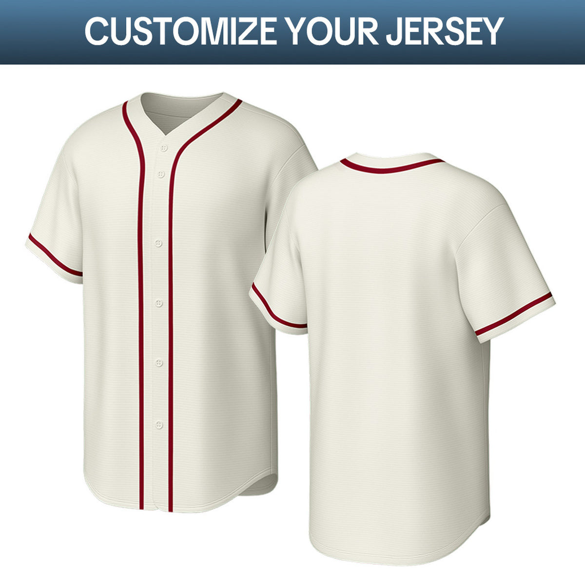 Custom Cream Red & Aqua Personalized Baseball Jersey | Team Sports Uniform | Vosoli