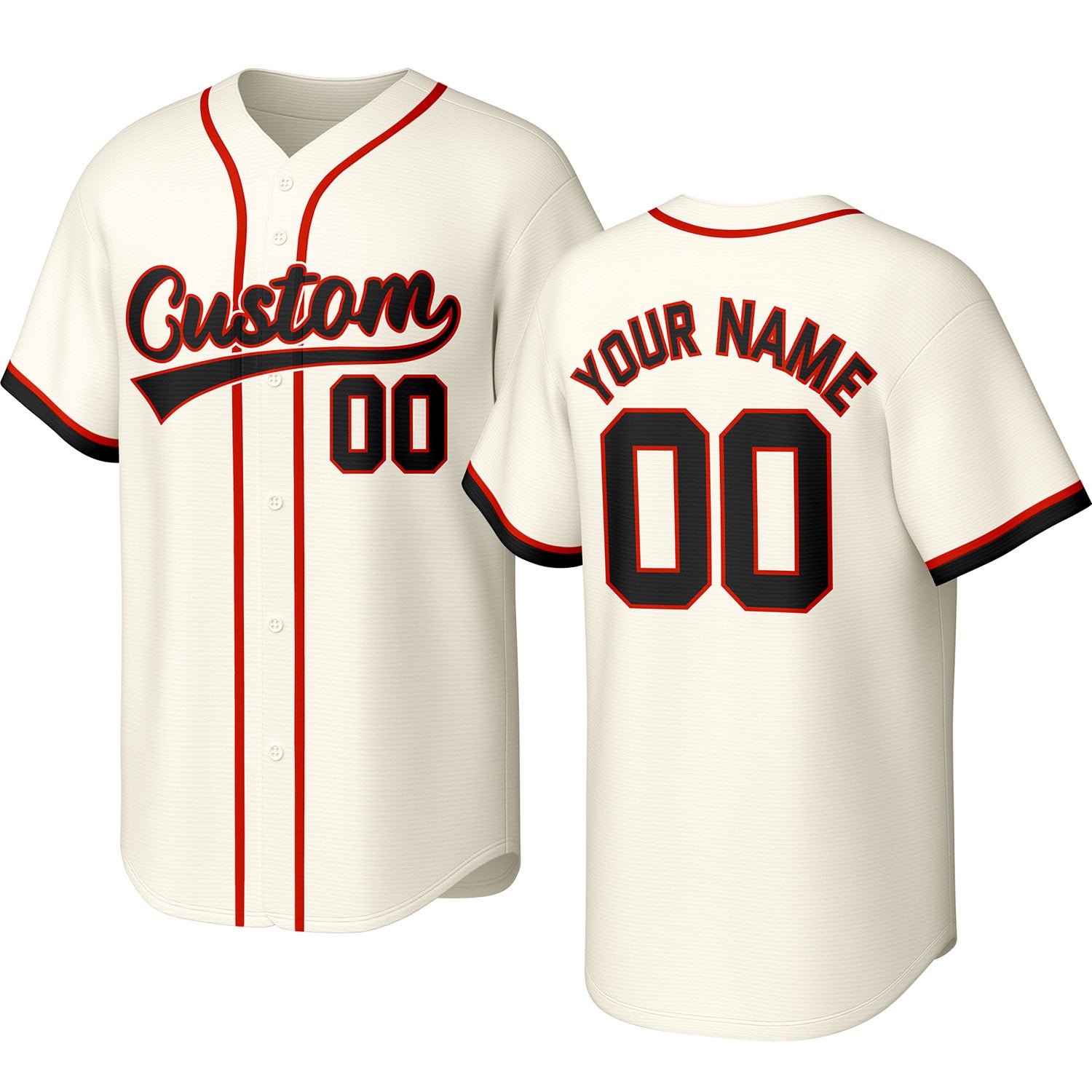 Custom cream baseball jersey with stitched logo, personalized name & number, button-front short-sleeve sports uniform for team men women youth game practice - Vosoli