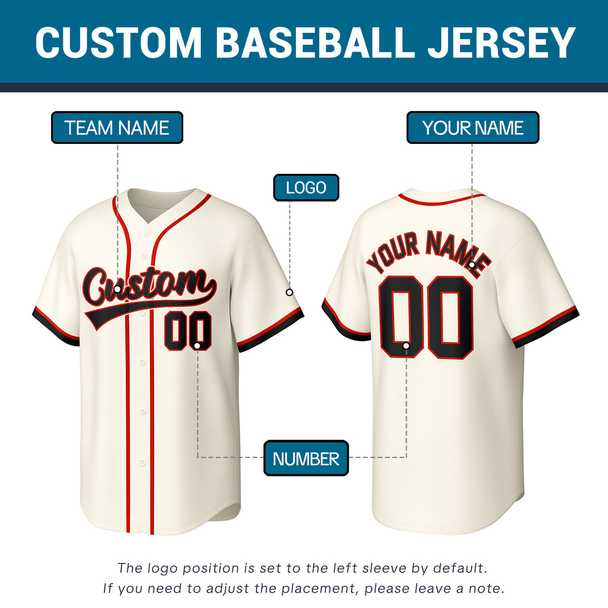 Custom Cream Stitched Baseball Jersey | Personalized Name & Number | Team Uniform