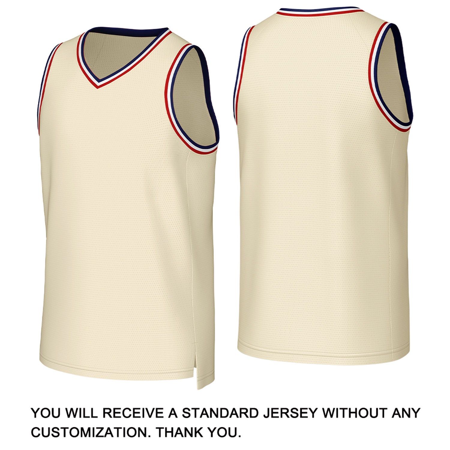Custom Cream Red & Navy Basketball Jersey | Personalized Name & Number Team Uniform
