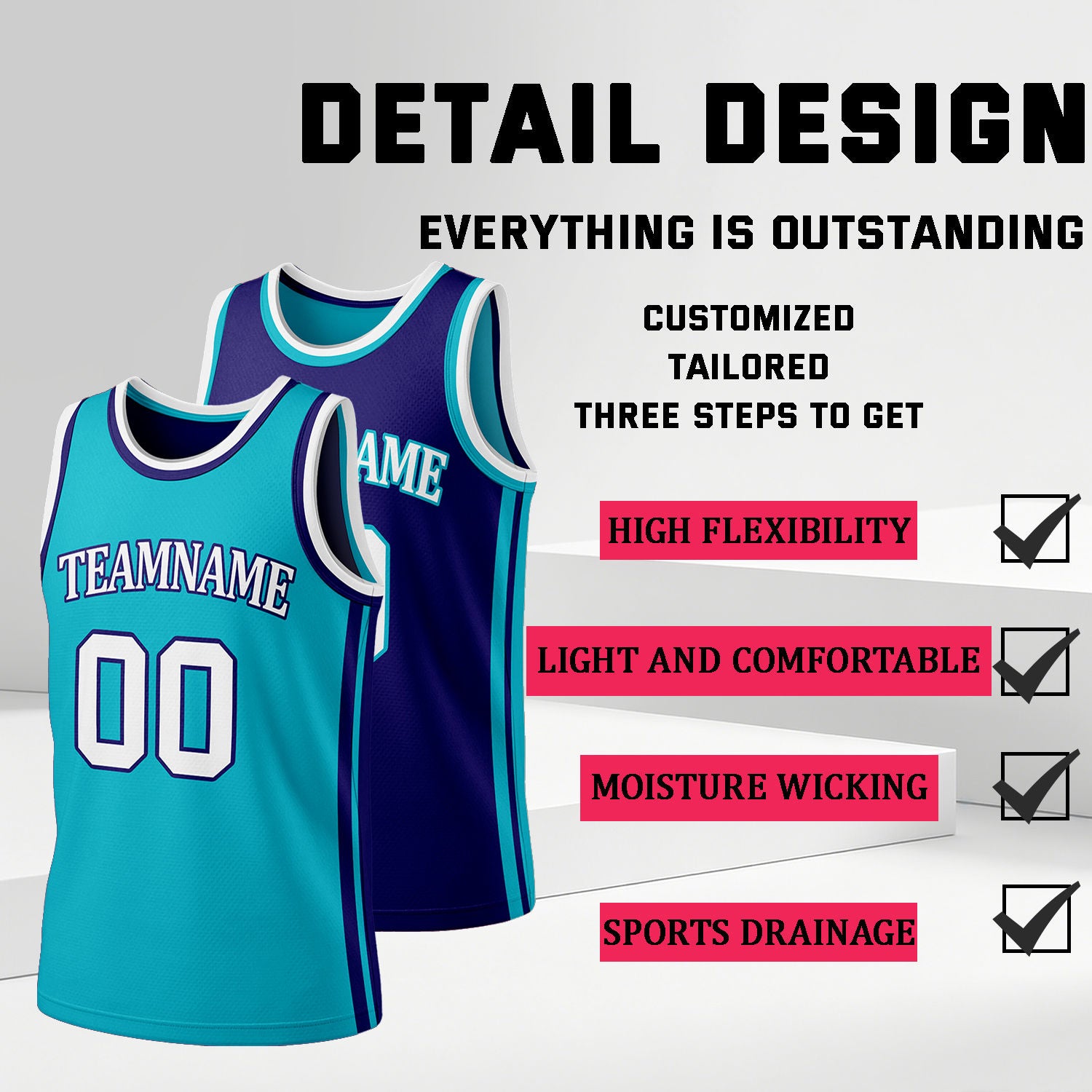 Custom Cyan & Purple Reversible Basketball Jersey Shorts Set | Personalized Full Team Uniform