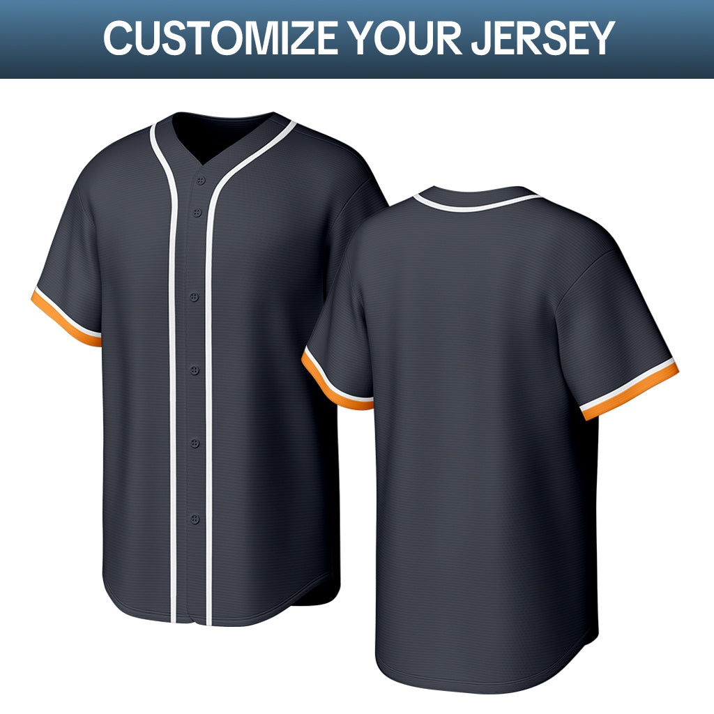 Custom Dark Gray Stitched Baseball Jersey | Personalized Name & Number | Team Uniform