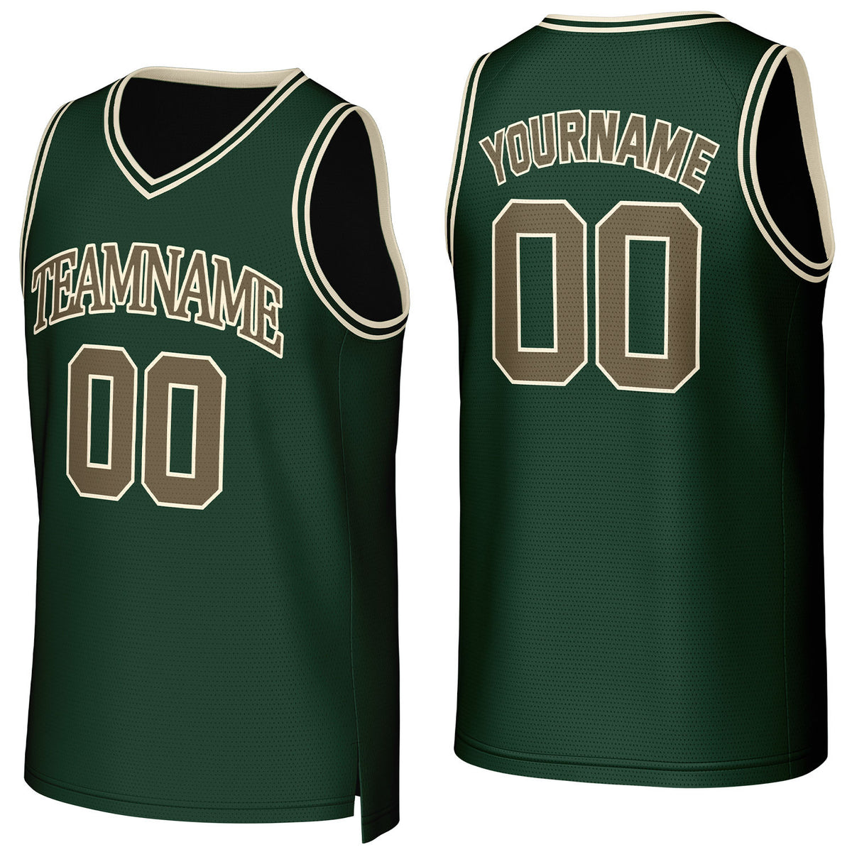 Custom dark green basketball jersey with logo, personalized name &amp; number, team uniform for men women youth game practice - Vosoli