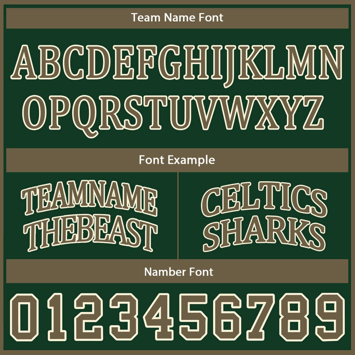 Custom Dark Green & Tan Basketball Jersey | Personalized Name & Number Team Uniform