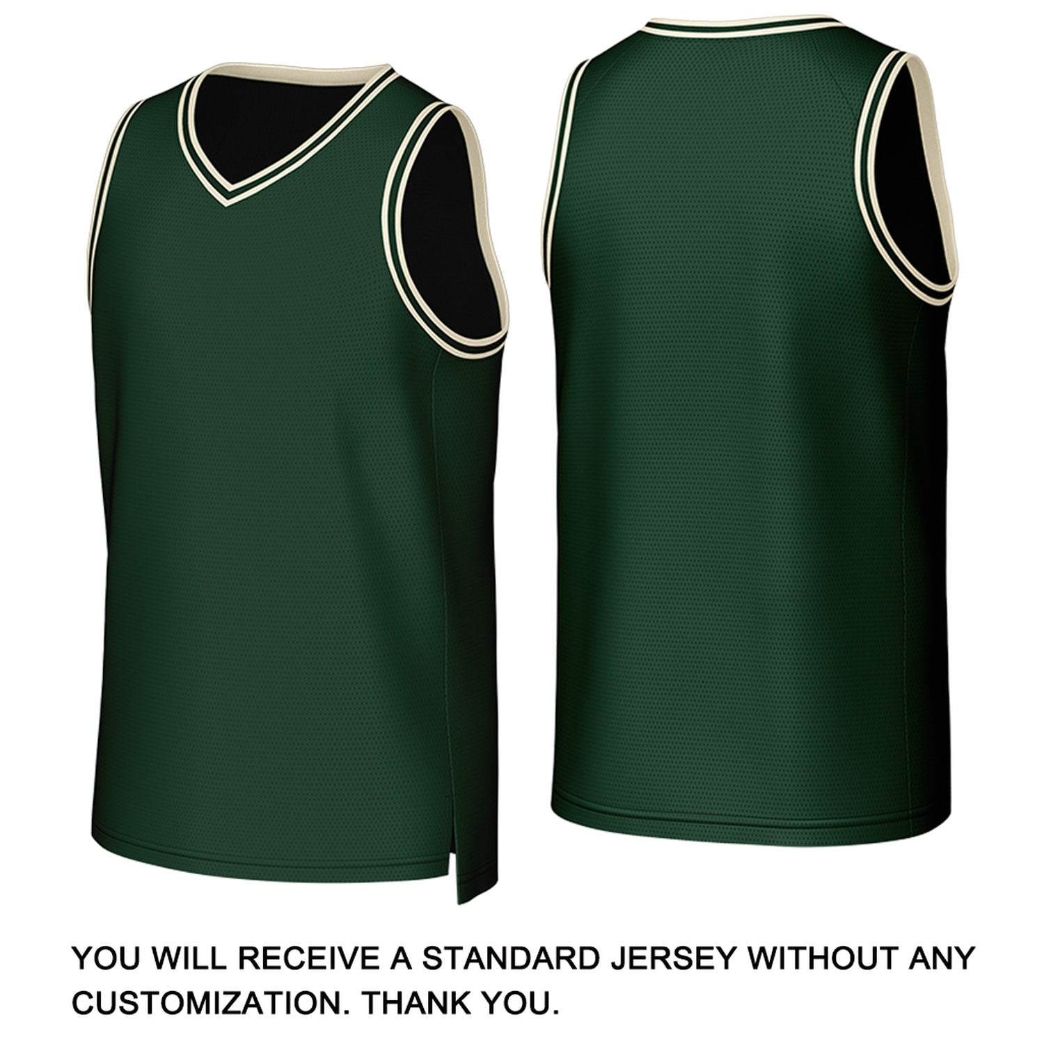 Custom Dark Green & Tan Basketball Jersey | Personalized Name & Number Team Uniform