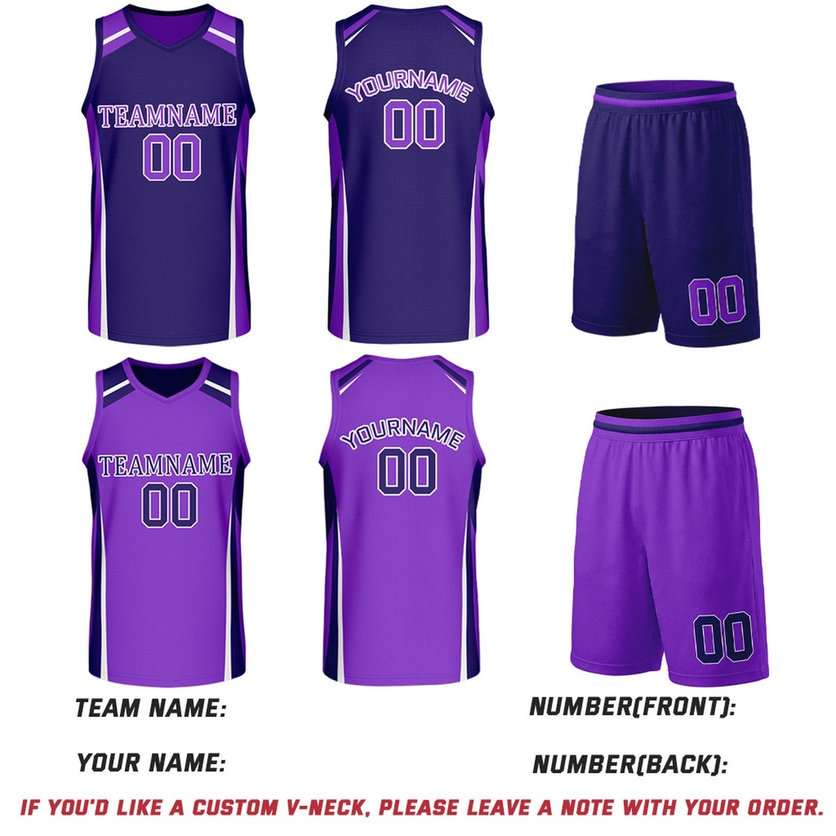 Custom Dark Purple & Bright Purple Reversible Basketball Jerseys | Personalized Team Uniform Set for Women