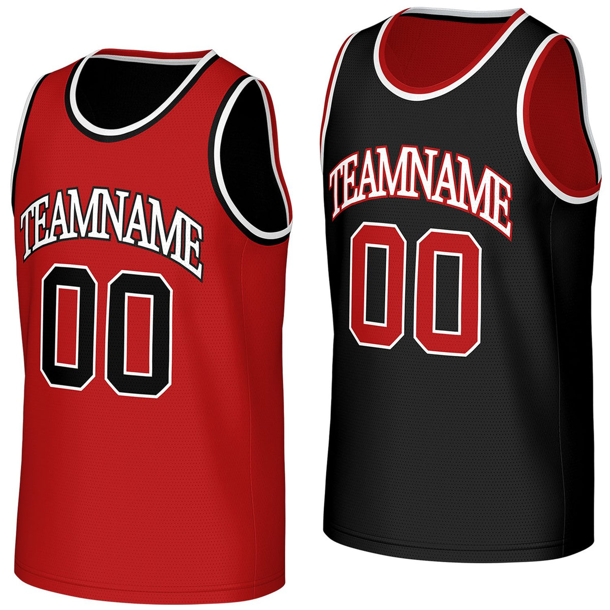 direct from factory custom basketball jerseys red black reversible by Vosoli, personalized team name, number &amp; logo, breathable mesh dual sided basketball jersey for team games