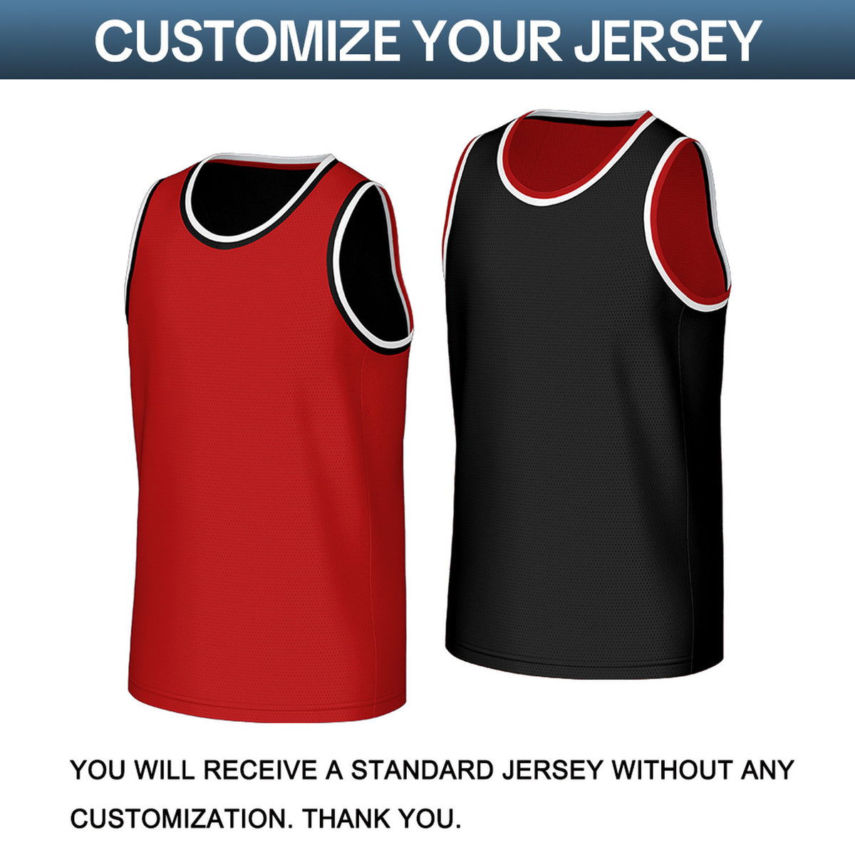 Custom Red & Black Reversible Basketball Jersey | Personalized Sleeveless Mesh Jersey for Men Women Youth