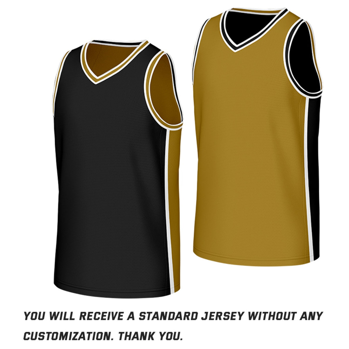 Custom Black & Gold Reversible Basketball Jersey | Personalized Team Jerseys with Name Number Logo