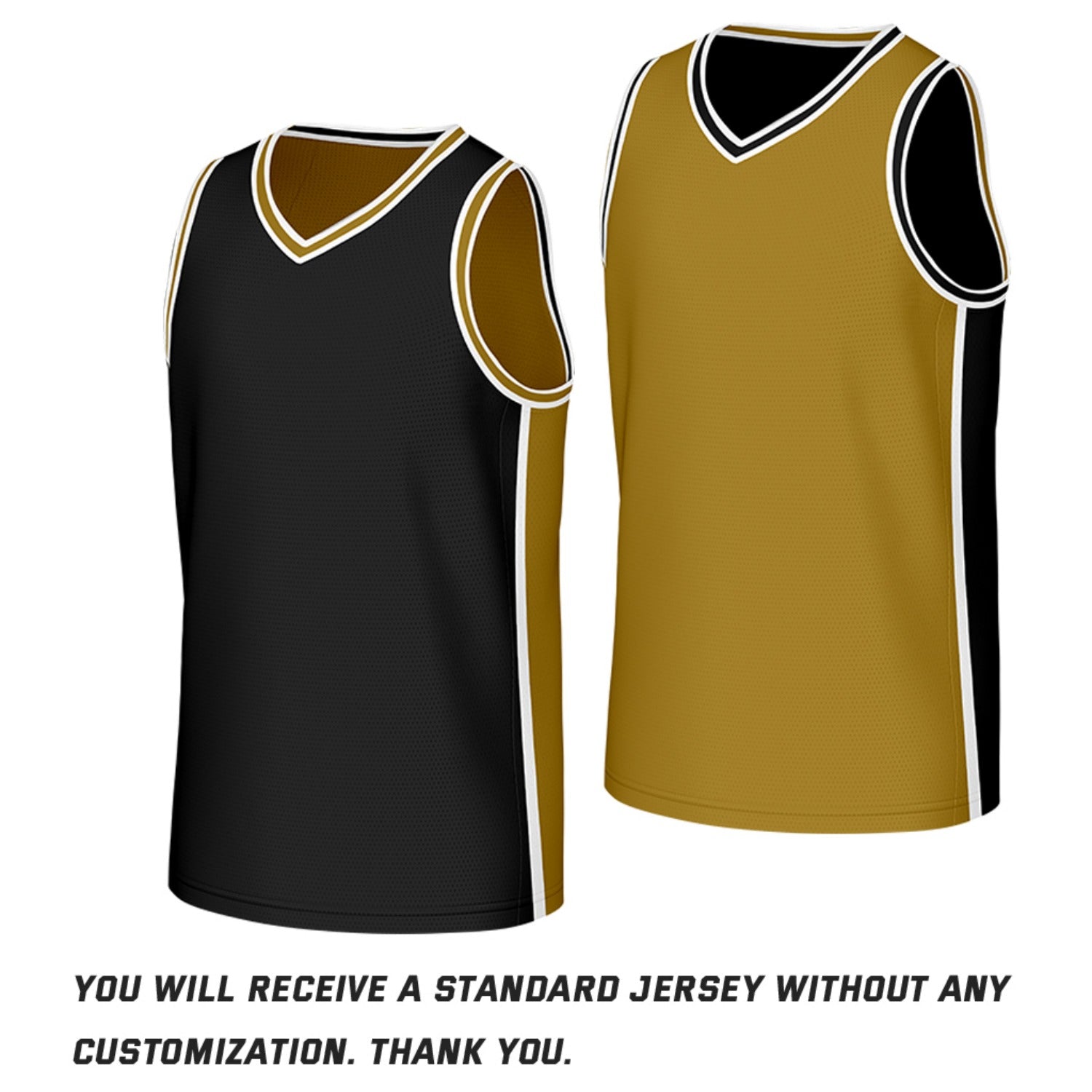 Custom Black & Gold Reversible Basketball Jersey | Personalized Team Jerseys with Name Number Logo