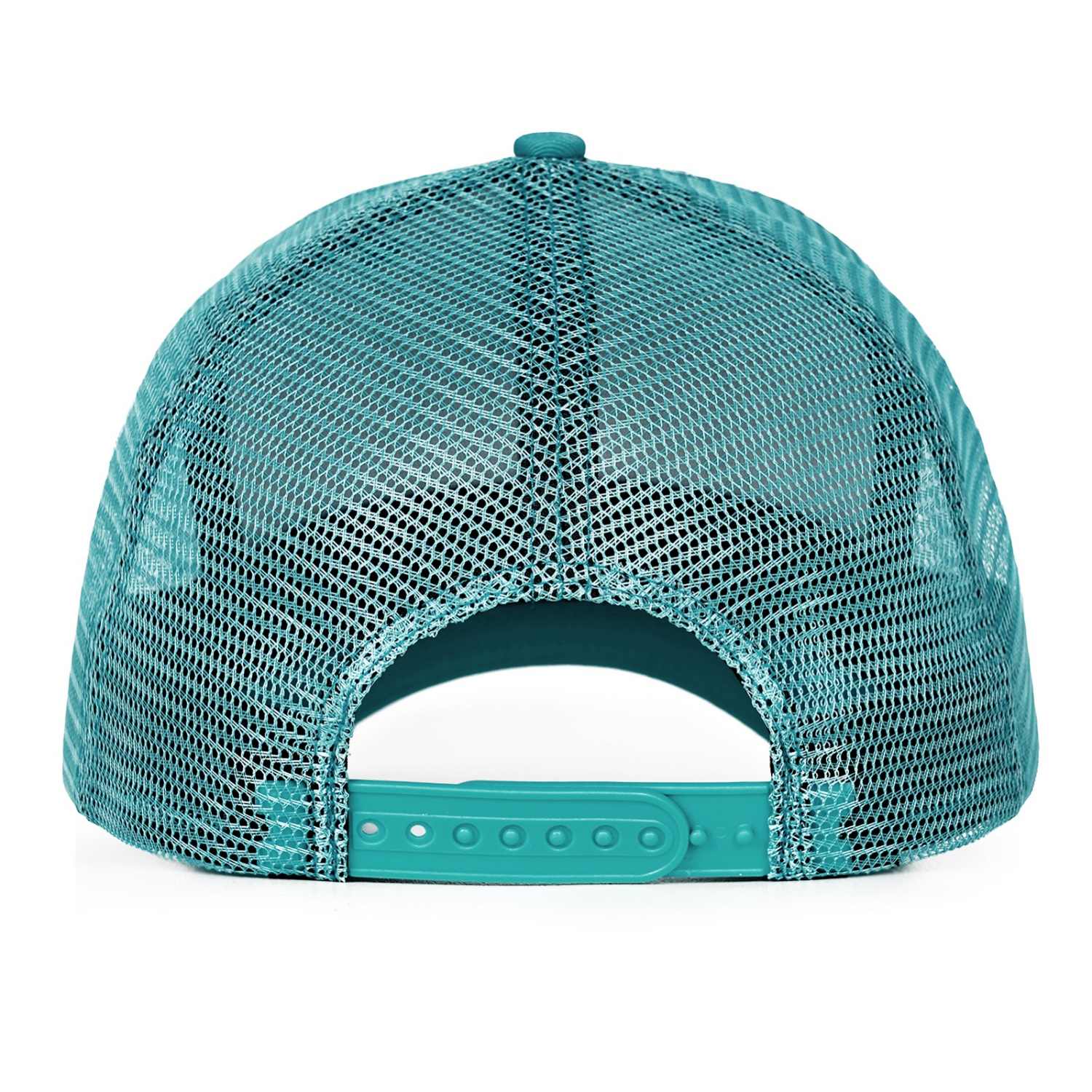Custom Embroidered or Printed Aqua Green Trucker Cap | Breathable mesh cap
