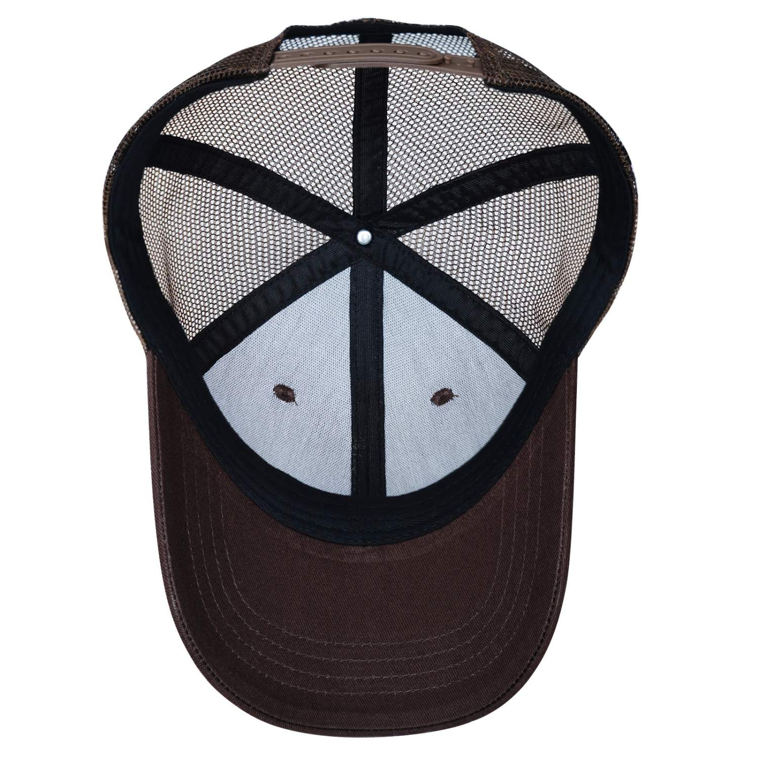 Custom Embroidered or Printed Dark Brown Trucker Cap | Breathable mesh cap