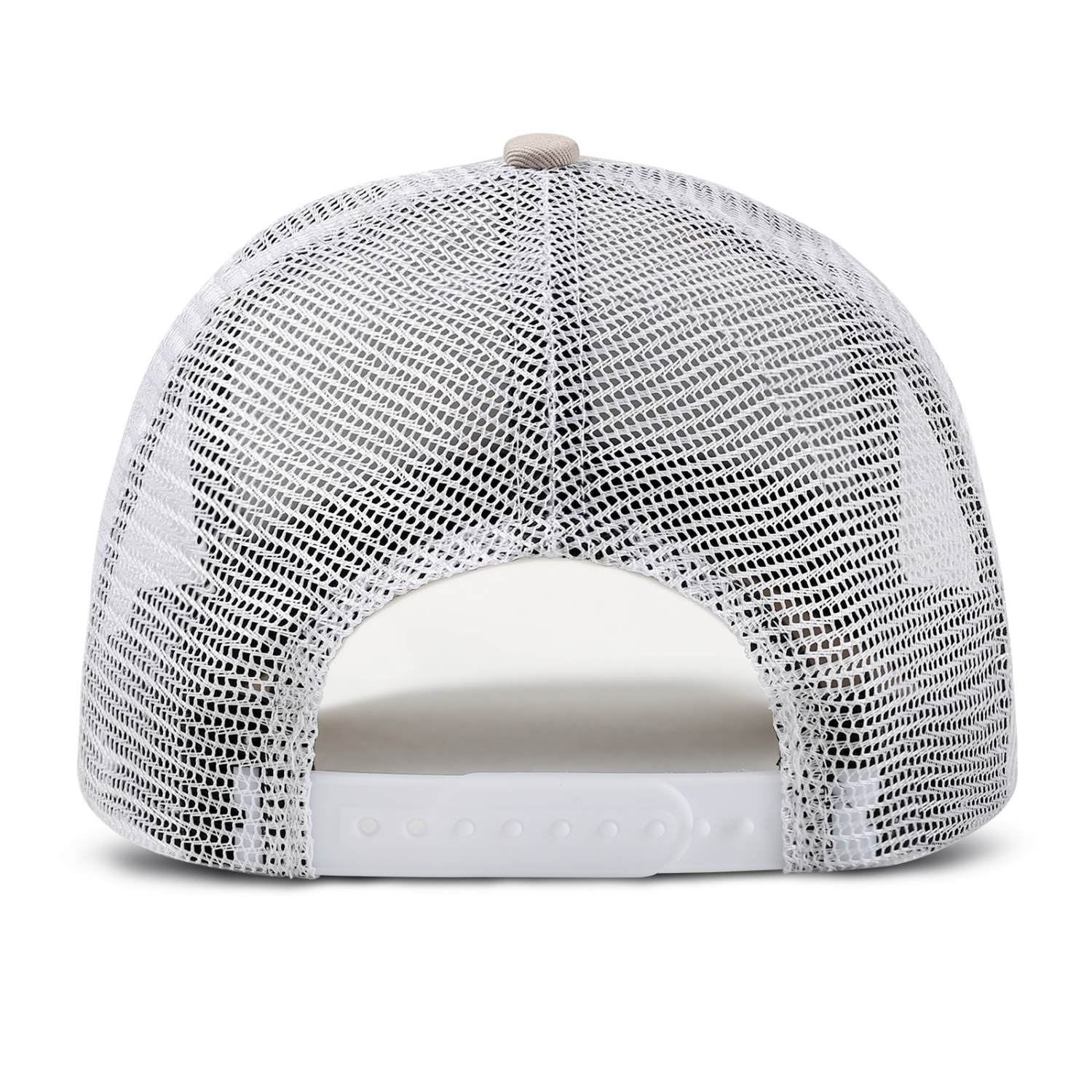 Custom Embroidered or Printed Light Beige Trucker Cap | Breathable mesh cap