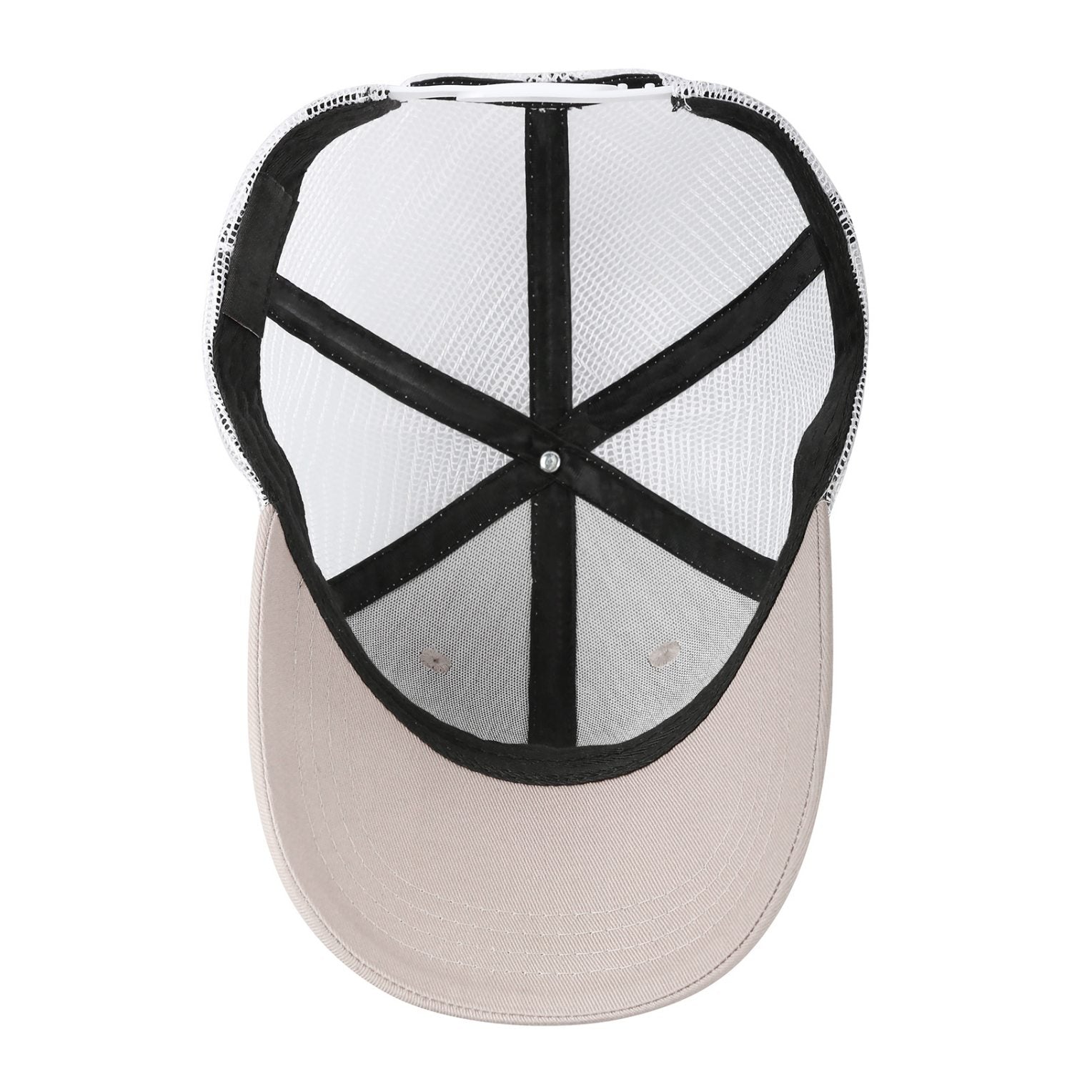 Custom Embroidered or Printed Light Beige Trucker Cap | Breathable mesh cap