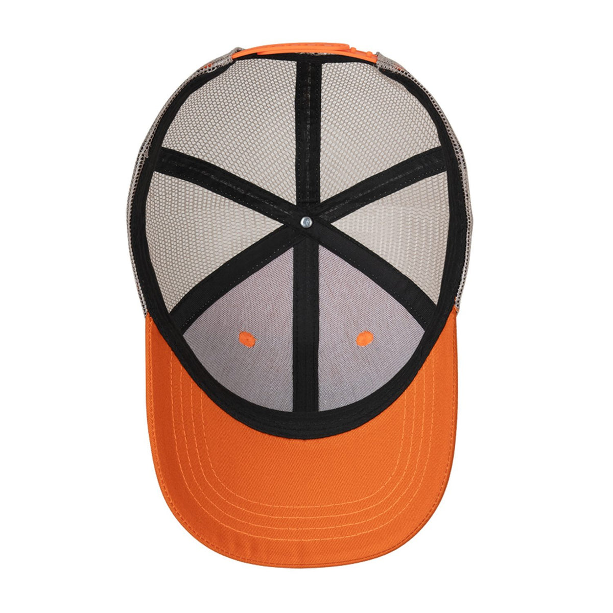 Custom Embroidered or Printed Orange & Beige Trucker Cap | Breathable mesh cap