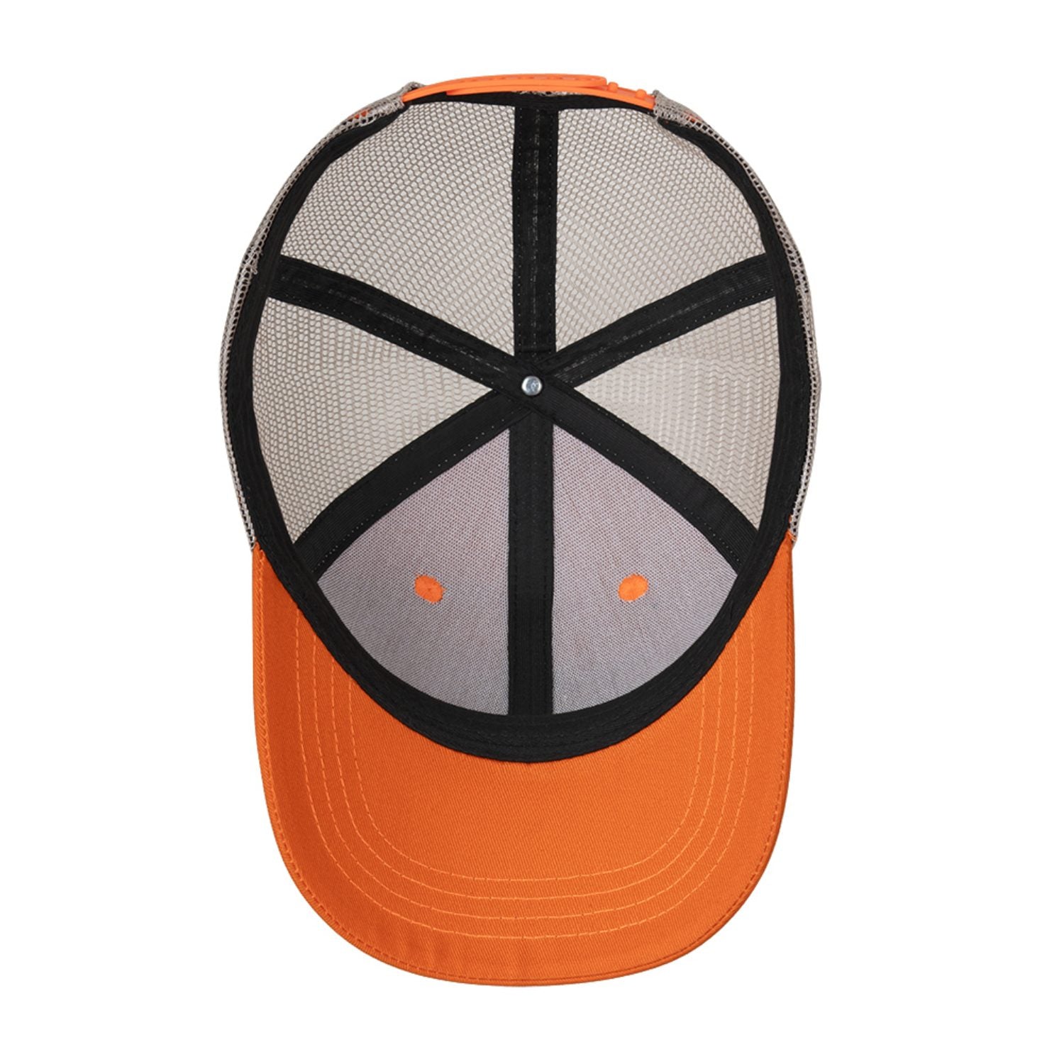 Custom Embroidered or Printed Orange & Beige Trucker Cap | Breathable mesh cap
