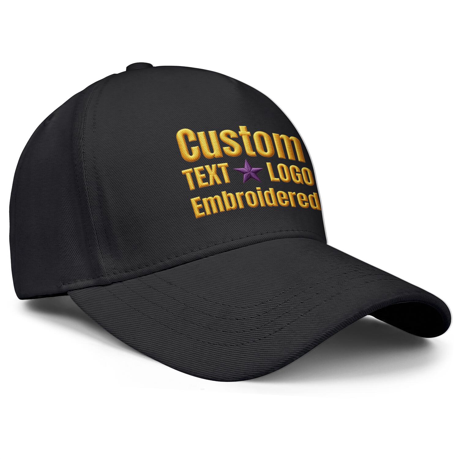Custom Embroidered or Printed Black Baseball Cap | Personalized Sport Hat