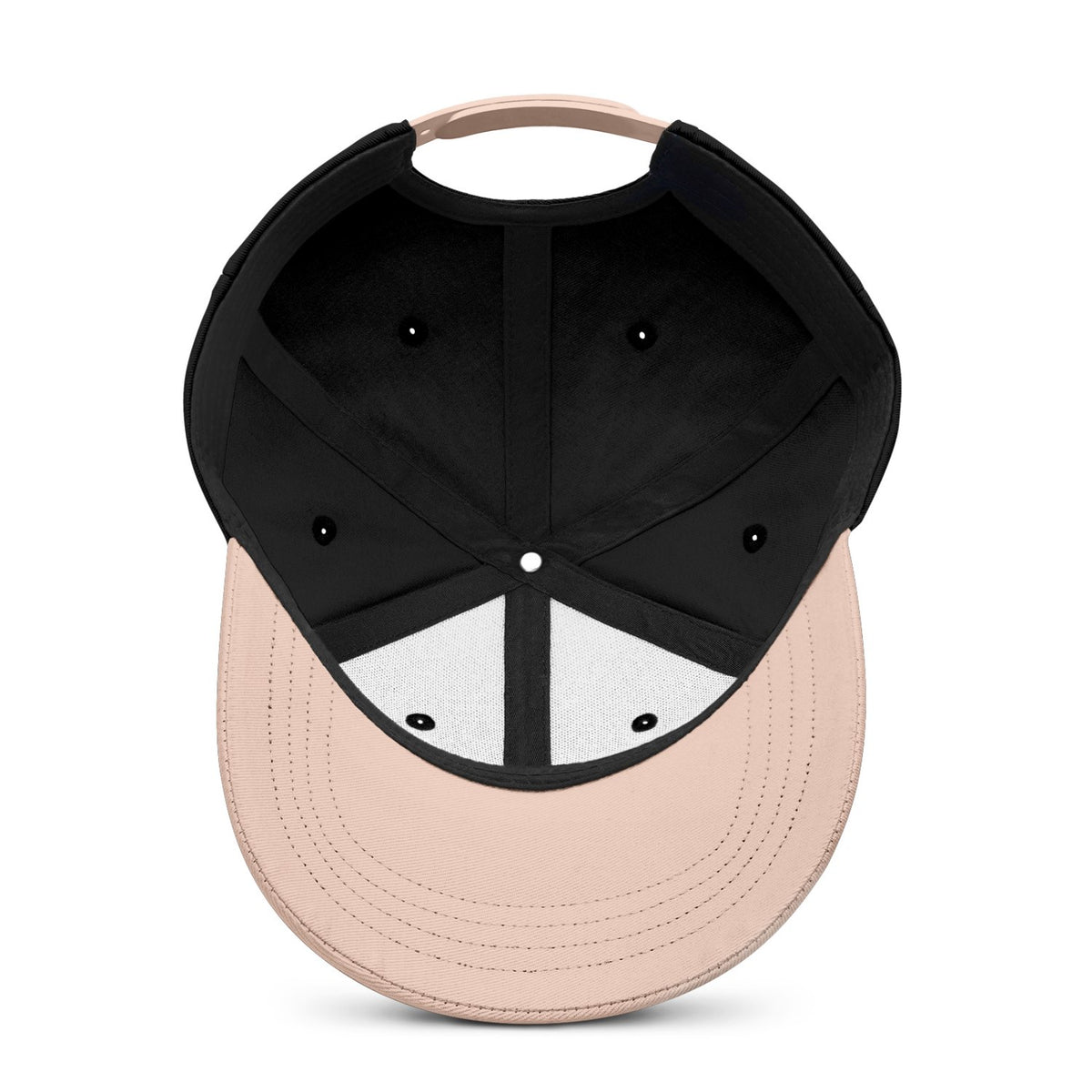 Custom Embroidered or Printed Black & Blush Color Block Baseball Cap | Personalized Sport Hat
