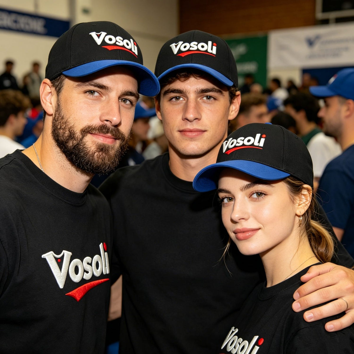 Custom Embroidered or Printed Black & Bright Blue Color Block Baseball Cap | Personalized Sport Hat